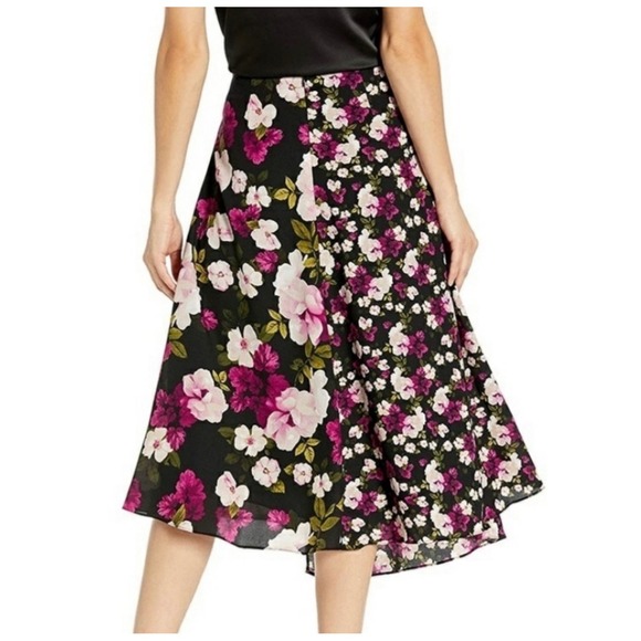 Calvin Klein Dresses & Skirts - Calvin Klein Floral Wrap Midi Skirt Women Size 18W Black Pink White